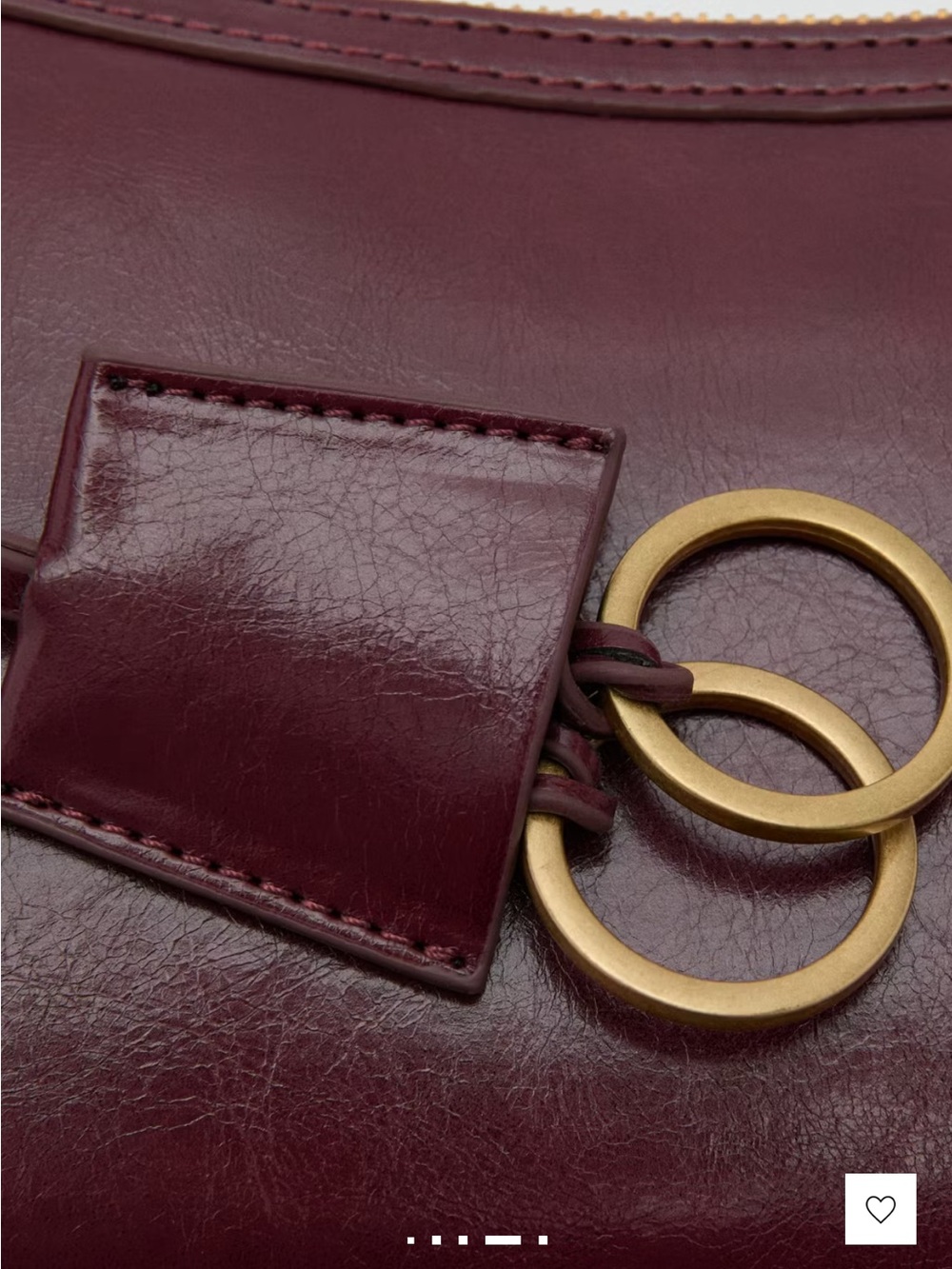 Mango Burgandy Crossbody bag with charm - Picture 3 of 5